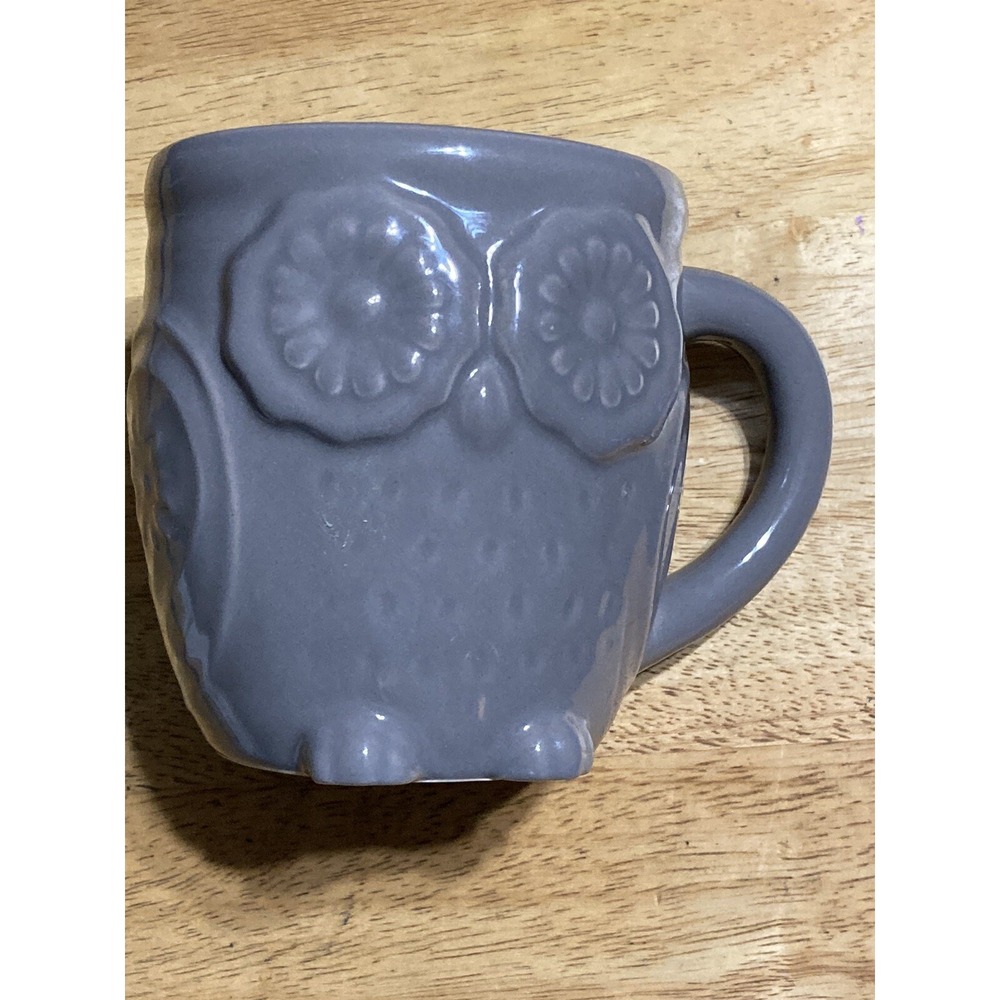 Owl Ceramic Coffee Mug Cracker Barrel‎ Gray 3D Modern Farmhouse Neutral